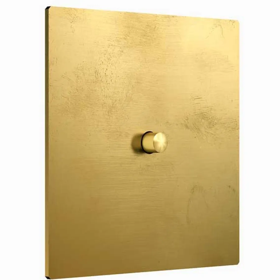 Fontini S.A. Mässing & Brons Fontini|Strömbrytare Med Dimmer|Dimmer kvadrat tryckknapp mässing - Fontini More-serien