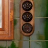 Fontini S.A. Strömbrytare Med Dimmer|Utanpåliggande Strömbrytare|Dimmer vipp svart porslin/antik brons - Fontini utanpåliggande