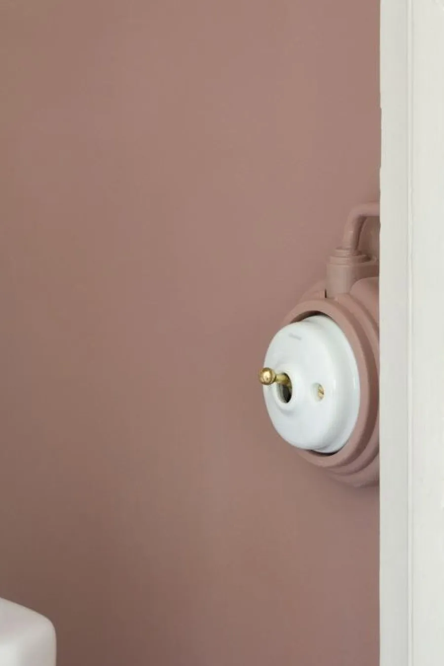 Fontini S.A. Vit Porslin Utanpå Fontini|Strömbrytare Med Dimmer|Dimmer vipp vitt porslin/mässing - Fontini utanpåliggande