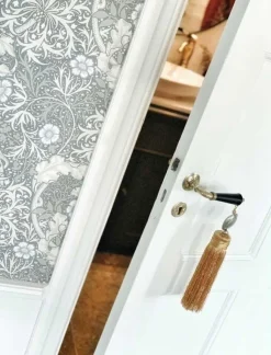 sekelskifte Dörrhandtag Med Rosett|Dörrhandtag - Trippel pärlrand mässing