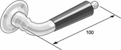Sibes Metall AB Dörrhandtag Utan Rosett|Dörrtrycke Låsbolaget nr 439 Nickel/svart trä - utan rosett