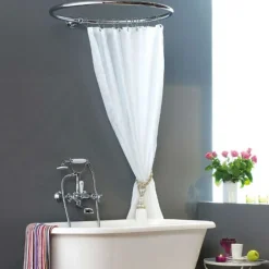Sanova AB Duschdraperihållare|Tillbehör Krom - Badrum|Duschdraperihållare - Rund 70 cm krom