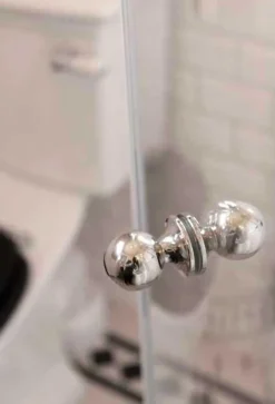 sekelskifte Tillbehör Krom - Badrum|Knoppar I Nickel|Duschväggshandtag - Dubbelknopp nickel