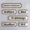 Emaljehuset Emaljskyltar|Emaljskyltar & Dörrskyltar|Emaljskylt - Tvättstuga vit/svart