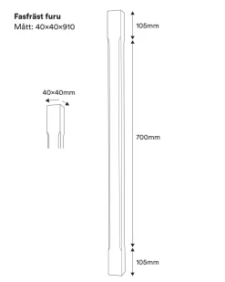 Nordingrå Trä AB Staketstolpar & Räckespelare|Pelare & Stolpar|Fasad stolpe - Räckespelare 910 x 40 mm furu