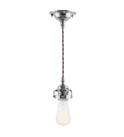 Karlskrona Lampfabrik Skomakarlampor|Ferlin 60 (Nickel/Brun textilsladd) - Inkl. takfäste