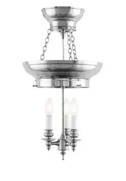 Karlskrona Lampfabrik Amplar|Stora Taklampor|Foajéampel 200 (Nickel/3xE14) - Utan skärm