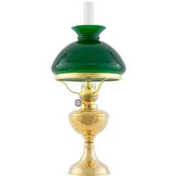 Karlskrona Lampfabrik Fotogenlampor - Bord|Juldekoration|Fotogenlampa - Arnö mässing, grön vestaskärm