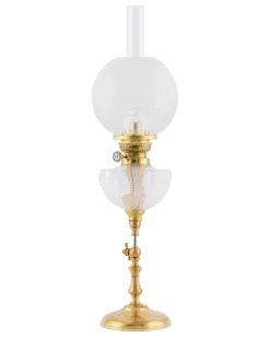 Karlskrona Lampfabrik Fotogenlampor - Bord|Juldekoration|Fotogenlampa - Ekholmen mässing, klotkupa