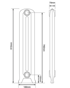 Arroll Limited Inredning I Gjutjärn|Radiatorer|Gjutjärnsradiator Cambridge höjd 81 cm - Fotsektion