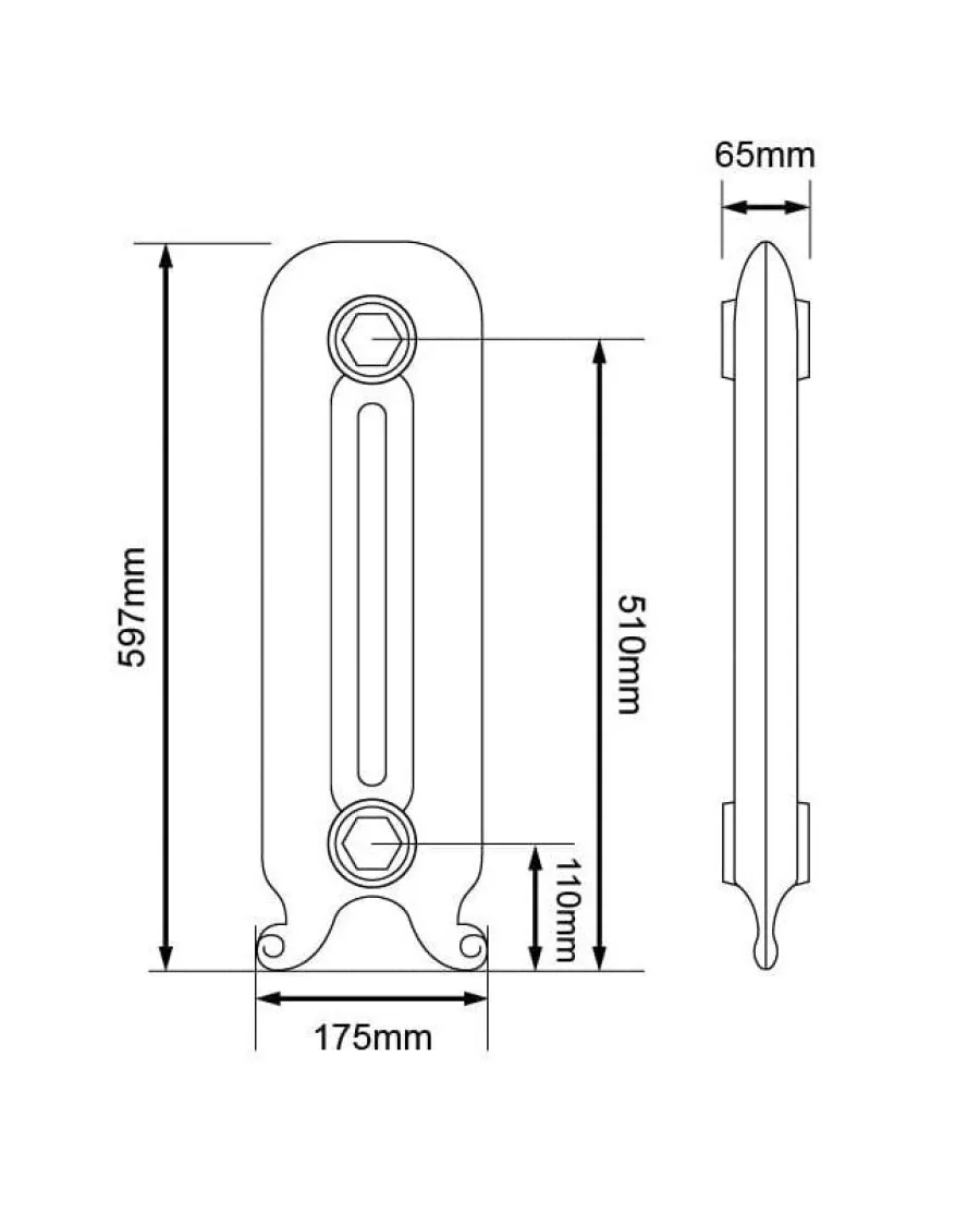 Arroll Limited Inredning I Gjutjärn|Radiatorer|Gjutjärnsradiator - Chester 60 cm