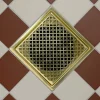 NEXA TECHNOLOGIES Golvbrunnssilar|Golvbrunnssil - Klöverplåt mässing 200 x 200 mm
