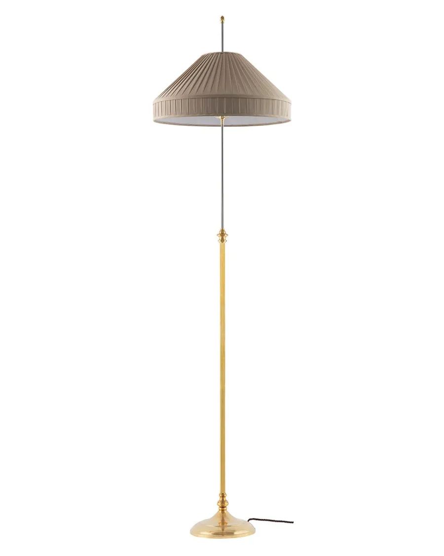 Karlskrona Lampfabrik Golvlampor I Mässing|Golvlampa - Edfelt mässing, beige skärm