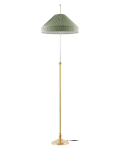 Karlskrona Lampfabrik Golvlampor I Mässing|Golvlampa - Edfelt mässing, olivgrön skärm