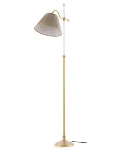 Karlskrona Lampfabrik Golvlampor I Mässing|Golvlampa - Gullberg mässing, beige skärm