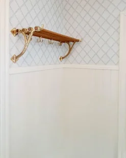 sekelskifte Hatthyllor|Krokar|Hatthylla - mässing & ek, 80 cm