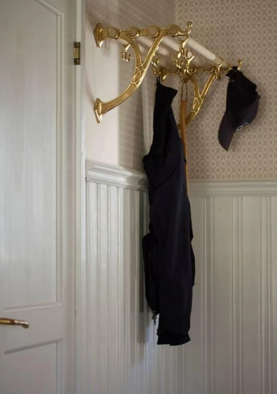 sekelskifte Hatthyllor|Krokar|Hatthylla - mässing & ek, 115 cm