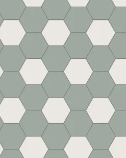 Winckelmans Klinker Hall|Hexagonklinker|Hexagonklinker - 10 x 10 cm ljusgrön/vit