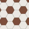 Winckelmans Klinker Hall|Hexagonklinker|Hexagonklinker - 15 x 15 cm vit/röd