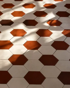 Winckelmans Klinker Hall|Hexagonklinker|Hexagonklinker - 15 x 15 cm vit/röd