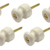 Fontini S.A. Knoppar I Porslin|Isolatorknoppar I Porslin|Isolatorknopp - Porslin/Mässing 5-pack