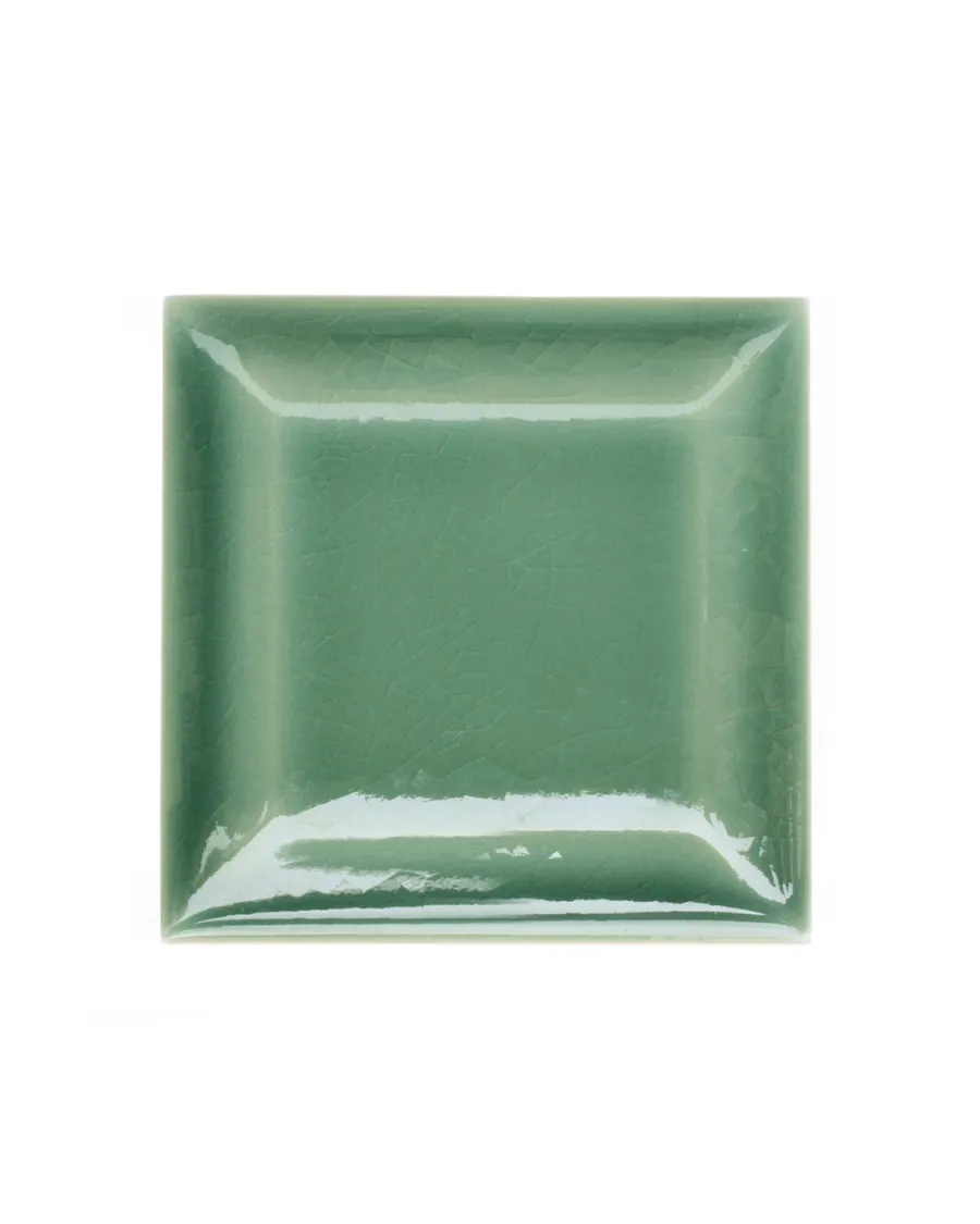 ADEX Grönt Kakel|Krackelerat Kakel|Kakel Bristol - Fasad kant 7,5 x 7,5 cm akvagrön, krackelerat