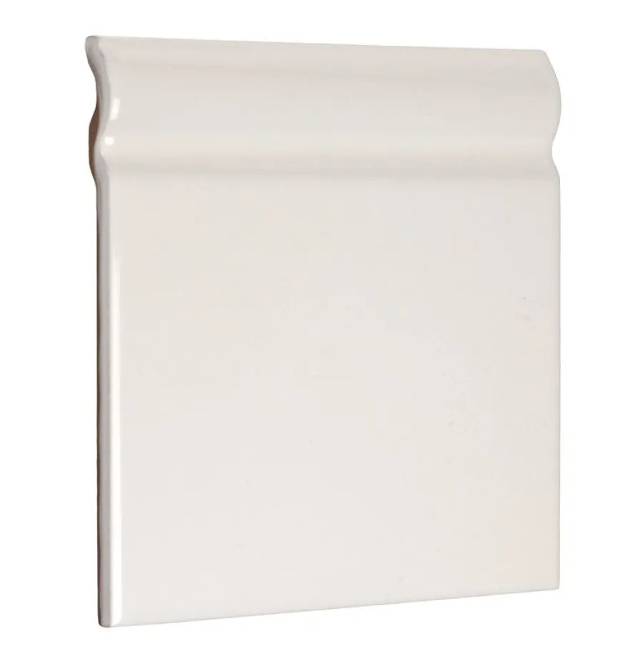 Cevica S.L. Golvsocklar|Vitt Kakel|Kakel Cambridge - Golvsockel list 15 x 15 cm vit, blank