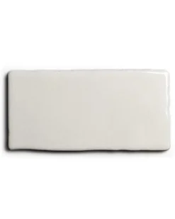 Cevica S.L. Vitt Kakel|Rektangulärt Kakel|Kakel Mayfair - Krackelerad antikvit halftile 7,5 x 15 cm blank, lätt vågigt