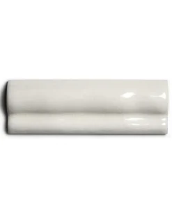 Cevica S.L. Bröstlister|Cremevitt Kakel|Kakel Mayfair - Krackelerad antikvit bröstlist 5 x 15 cm blank, lätt vågigt
