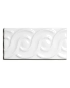 ADEX Vitt Kakel|Rektangulärt Kakel|Kakel Victoria - Dekorlist bård öglor 7,5 x 15 cm vit, blank