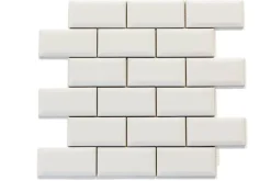 ADEX Rektangulärt Kakel|Vitt Kakel|Kakel Victoria - Fasad kant (mini på nät) 5 x 10 cm vit, blank