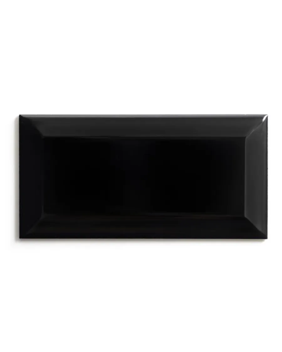 ADEX Svart Kakel|Rektangulärt Kakel|Kakel Victoria - Fasad kant 7,5 x 15 cm svart, blank