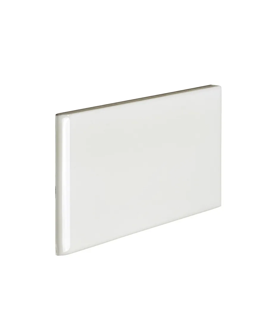 ADEX Vitt Kakel|Cremevitt Kakel|Kakel Victoria - 7,5 x 15 cm elfenbensvit bullnose kortsida