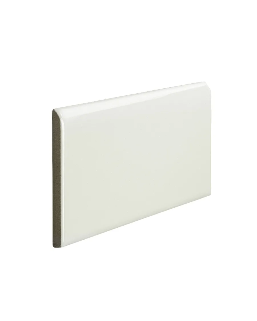 ADEX Vitt Kakel|Cremevitt Kakel|Kakel Victoria - 7,5 x 15 cm elfenbensvit bullnose långsida