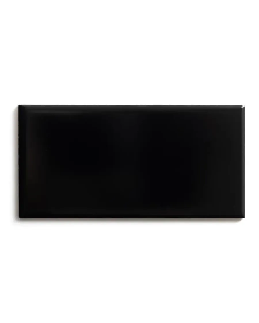 ADEX Svart Kakel|Rektangulärt Kakel|Kakel Victoria - 7,5 x 15 cm svart, blank