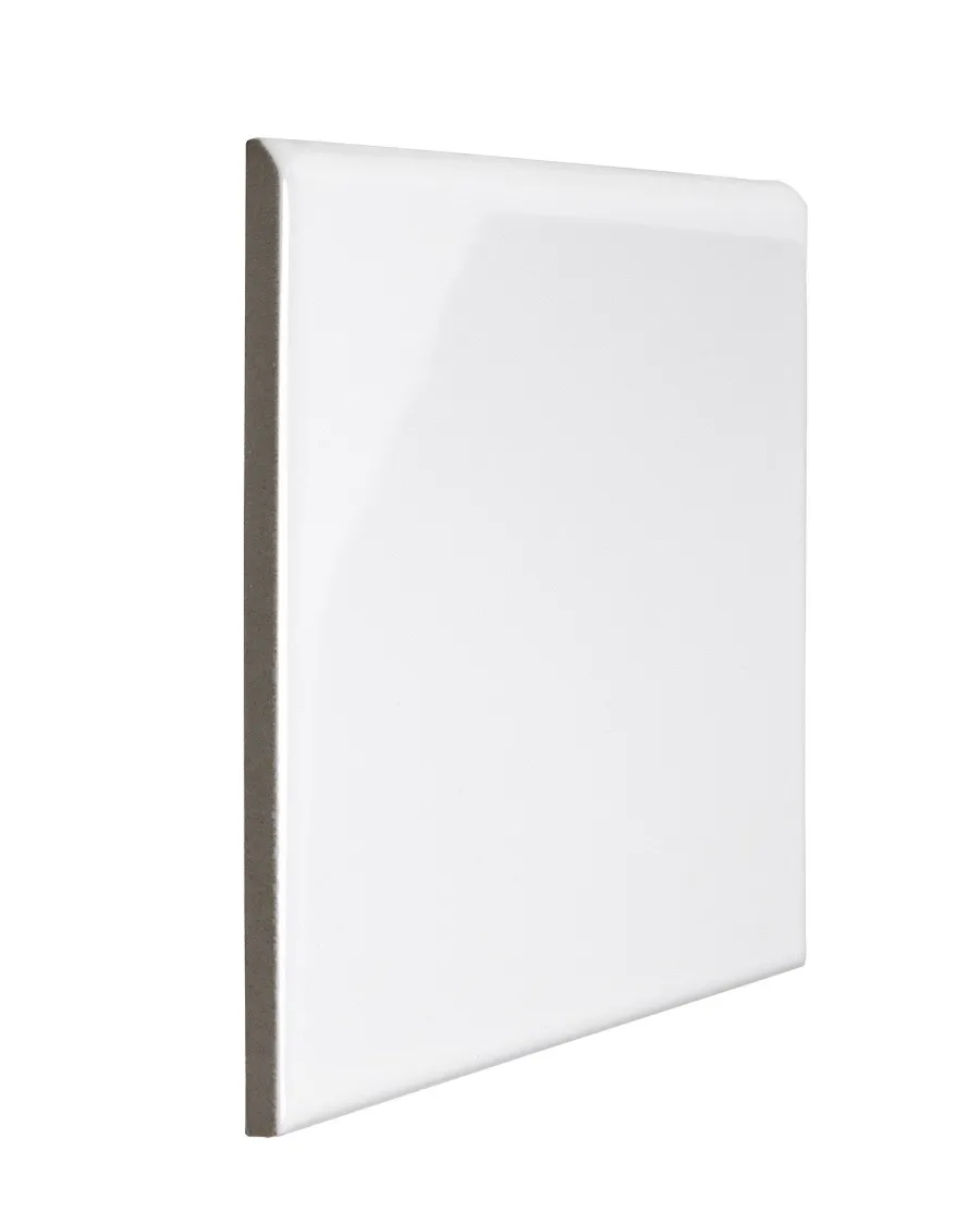 ADEX Vitt Kakel|Kakel Victoria - 15 x 15 cm vit bullnose långsida/kortsida