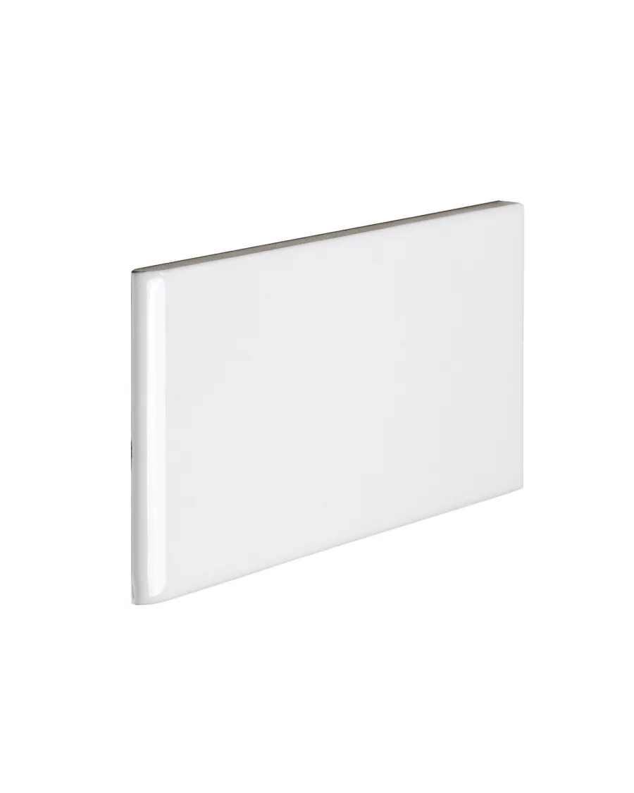 ADEX Vitt Kakel|Kakel Victoria - 7,5 x 15 cm vit bullnose kortsida