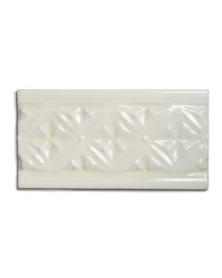 ADEX Cremevitt Kakel|Dekorlister|Kakel York - Dekorlist relief 10 x 19,8 cm mandel