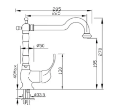 Gaboli Fratelli Rubinetteria Köksblandare I Mässing|Köksblandare - Cambridge mässing med svart handtag