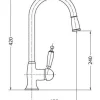 Badex AB Köksblandare Med Handdusch|Köksblandare I Mässing|Köksblandare - Oxford mässing utdragbar handdusch