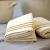 Axlings Linne AB Kökshanddukar|Kökshanddukar|Kökshandduk 2-pack - Lin 50x70 cm, rand benvit/ockra