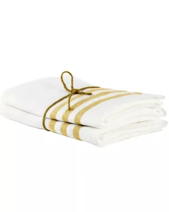 Axlings Linne AB Kökshanddukar|Kökshanddukar|Kökshandduk 2-pack - Lin 50x70 cm, rand benvit/ockra