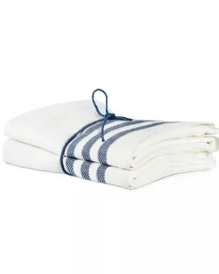 Axlings Linne AB Kökshanddukar|Kökshanddukar|Kökshandduk 2-pack - Lin 50x70 cm, rand benvit/marinblå