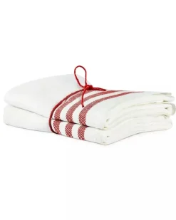 Axlings Linne AB Kökshanddukar|Kökshanddukar|Kökshandduk 2-pack - Lin 50x70 cm, rand benvit/röd