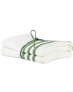 Axlings Linne AB Kökshanddukar|Kökshanddukar|Kökshandduk 2-pack - Lin 50x70 cm, rand benvit/grön