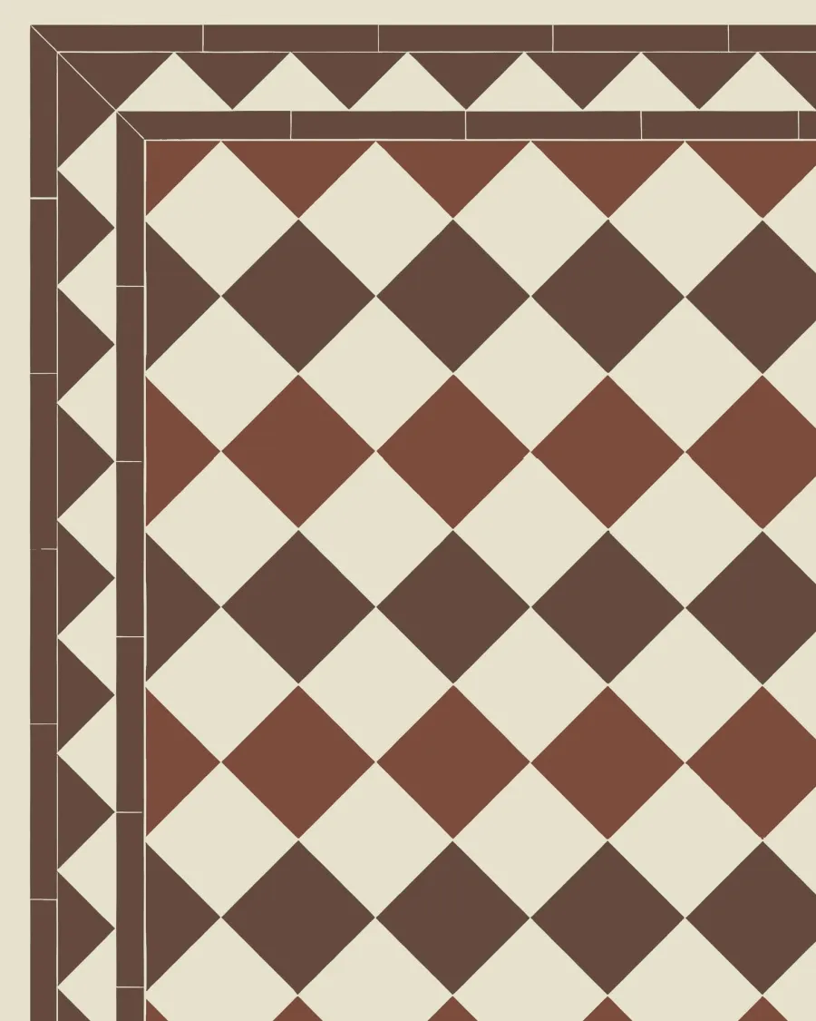 Winckelmans Klinker Hall|Klinker - Birmingham 15 x 15 cm gulvit/röd/chokladbrun