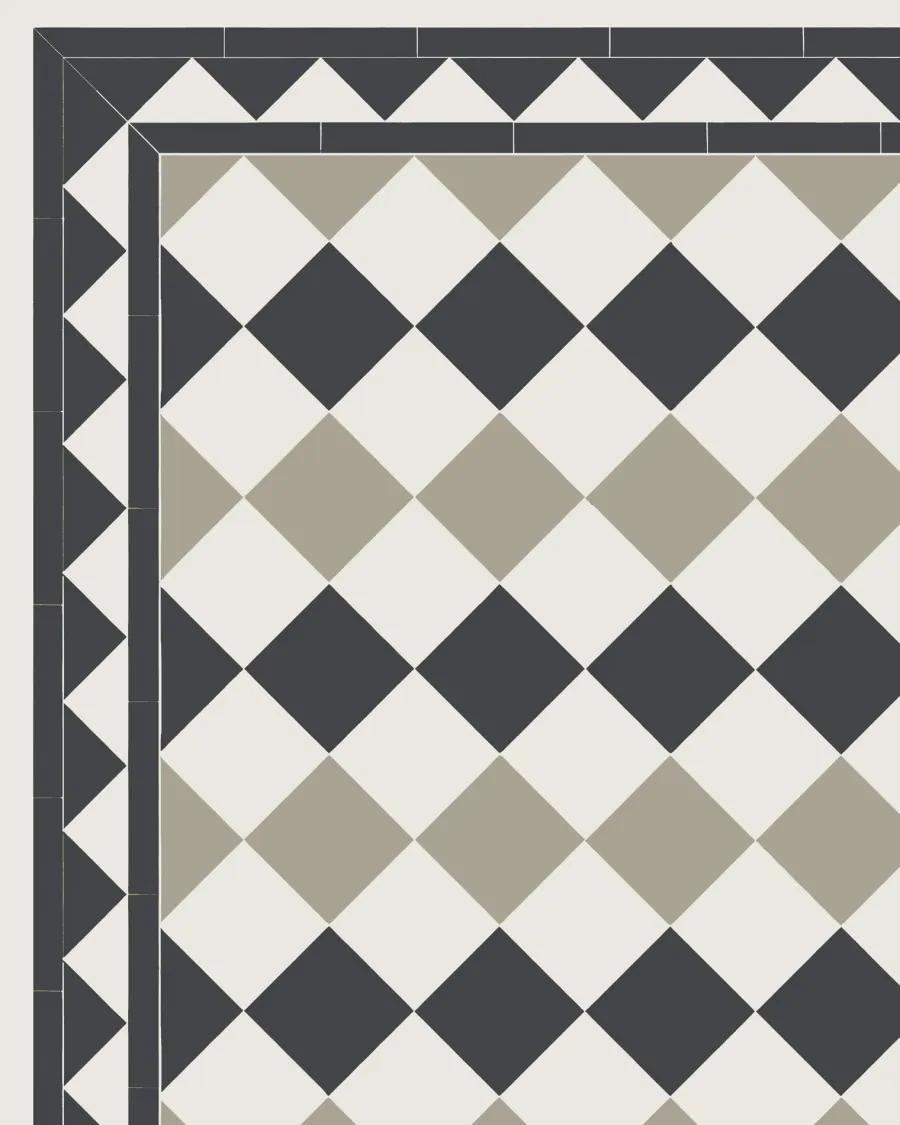 Winckelmans Klinker Hall|Klinker - Birmingham 15 x 15 cm vit/svart/ljusgrå