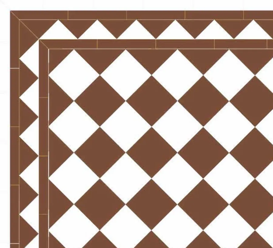 Winckelmans Schackrutigt Klinker|Klinker Hall|Klinker - Schackrutigt 15 x 15 cm chokladbrun/vit
