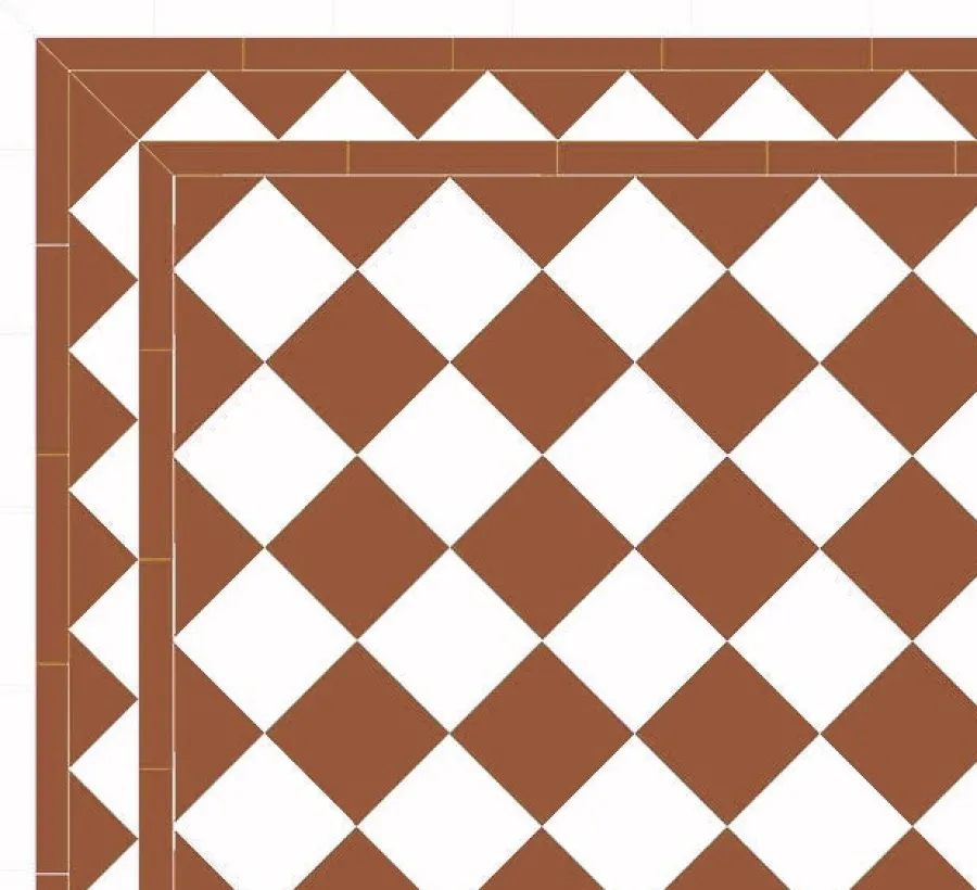 Winckelmans Schackrutigt Klinker|Klinker Hall|Klinker - Schackrutigt 15 x 15 cm havana/vit