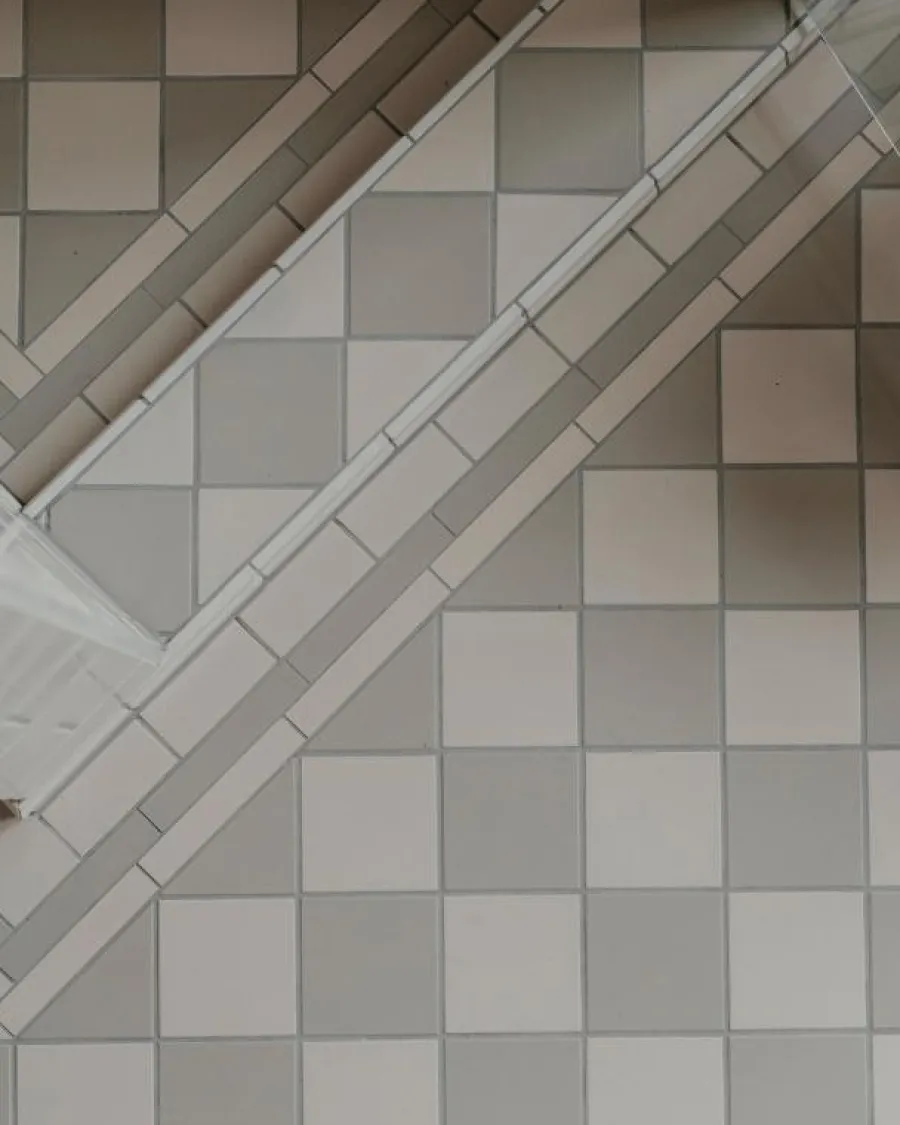 Winckelmans Schackrutigt Klinker|Klinker Hall|Klinker - Schackrutigt 10 x 10 cm pärlgrå/vit